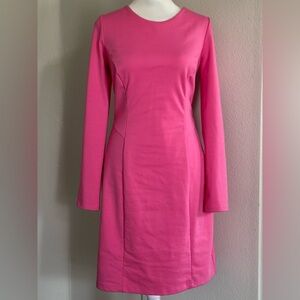 Jennifer Lopez Vibrant Pink Long Sleeve Dress